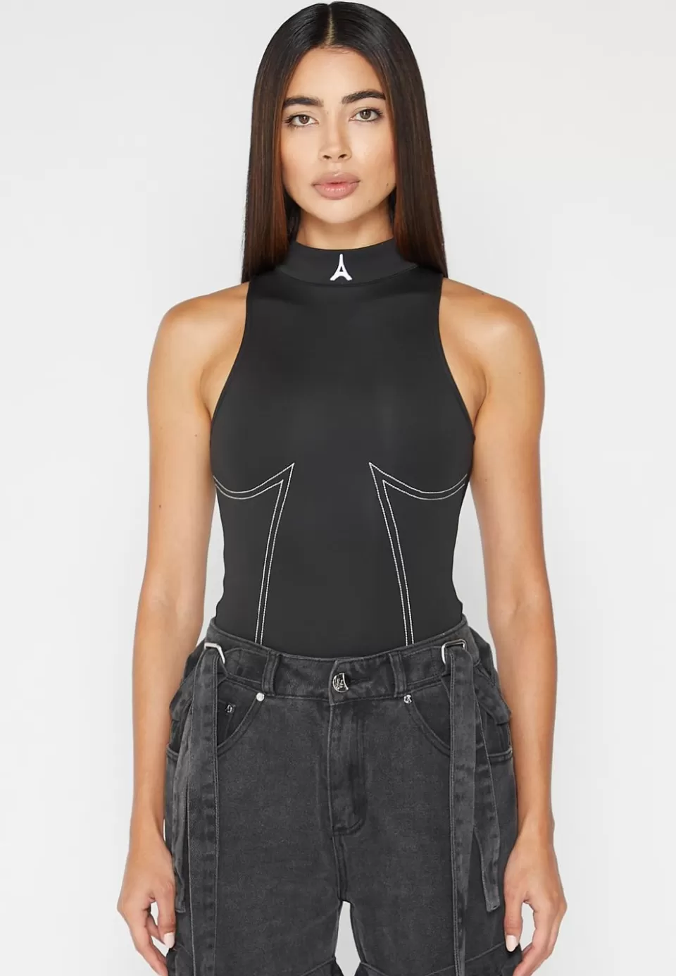 Manière De Voir High Neck Racer Bodysuit>Woman Bodysuits