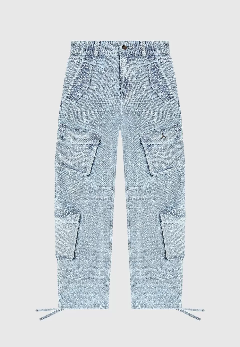 Manière De Voir High Waisted Boucle Denim Cargo Pants>Woman Cargo Pants & Joggers