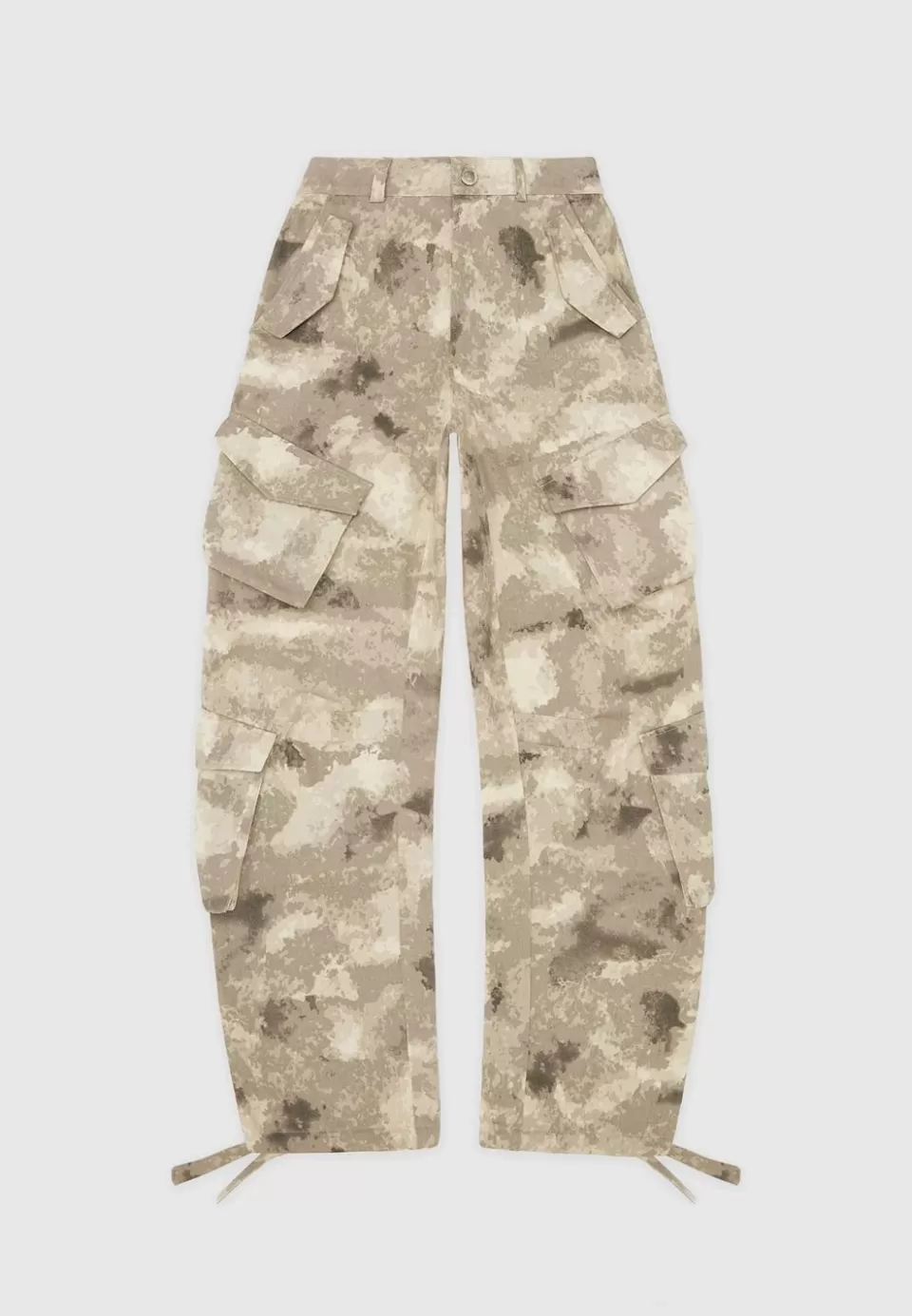 Manière De Voir High Waisted Camo Cargo Pants - Beige>Woman Cargo Pants & Joggers