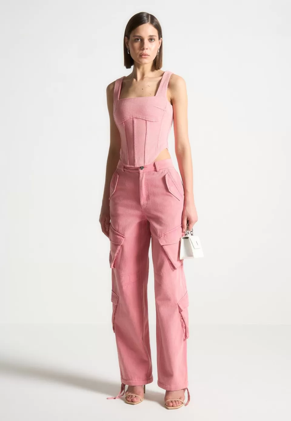 Manière De Voir High Waisted Cargo Pants - Washed>Woman Cargo Pants & Joggers