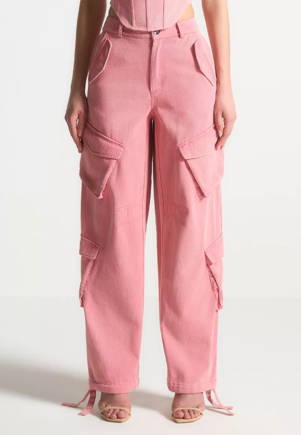 Manière De Voir High Waisted Cargo Pants - Washed>Woman Cargo Pants & Joggers