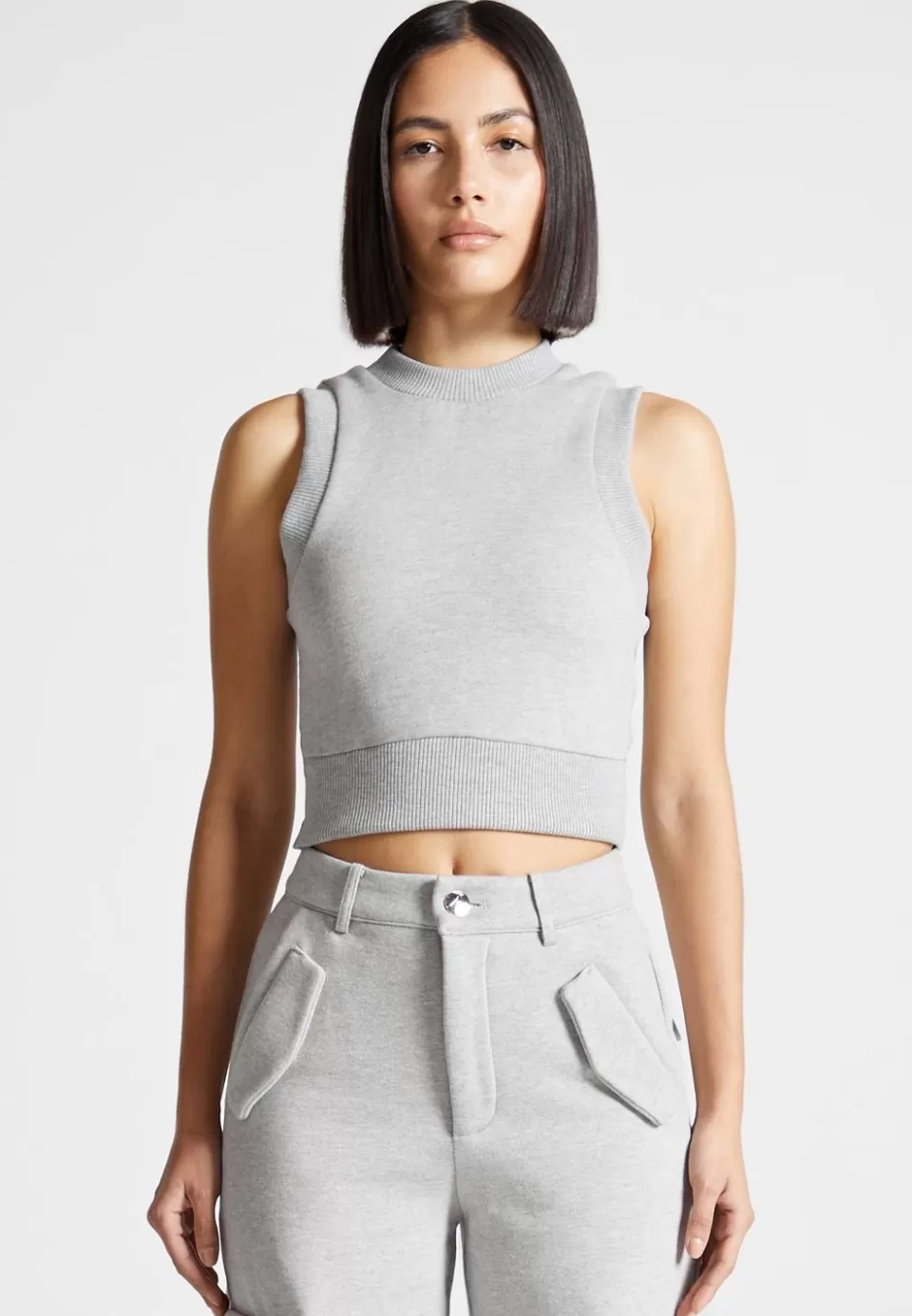 Manière De Voir Jersey Racer Crop Top>Woman Tracksuits