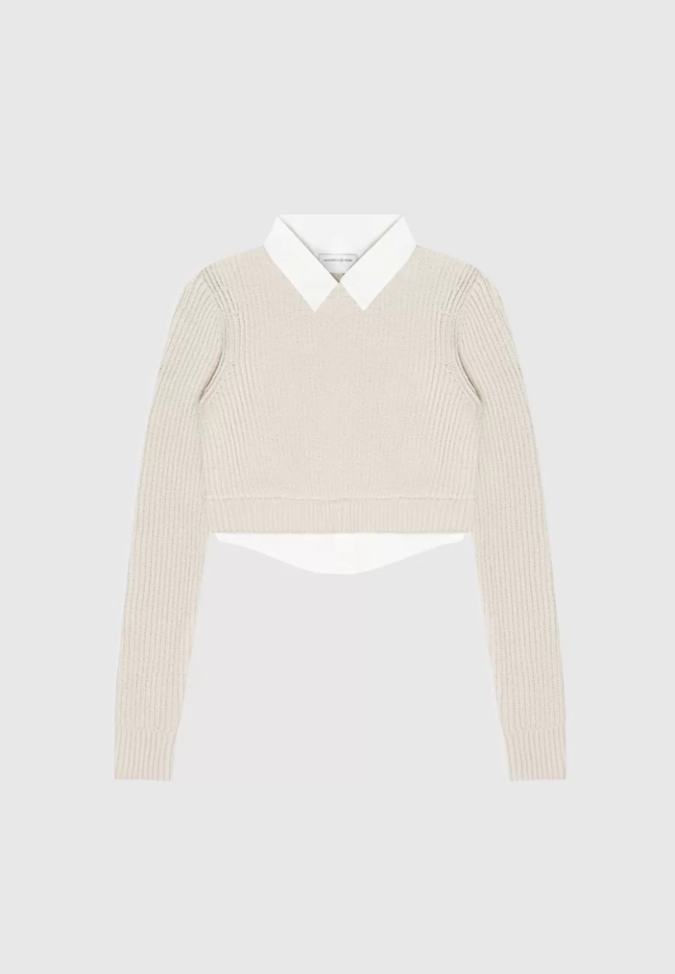 Manière De Voir Knitted Jumper With Shirt Detail>Woman Jumpers & Hoodies