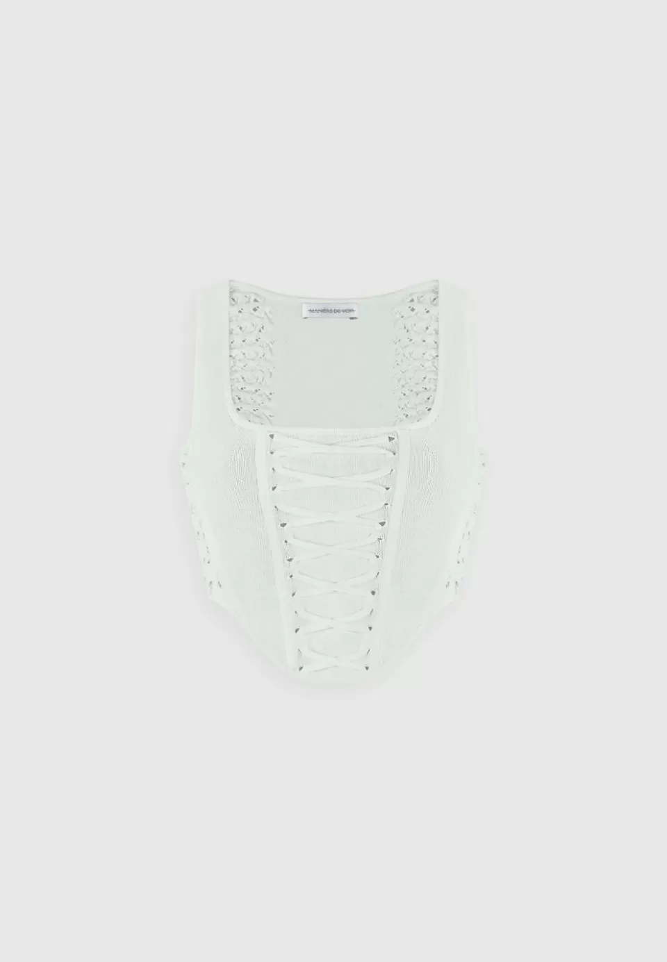 Manière De Voir Knitted Lace Up Corset Top>Woman Matching Sets
