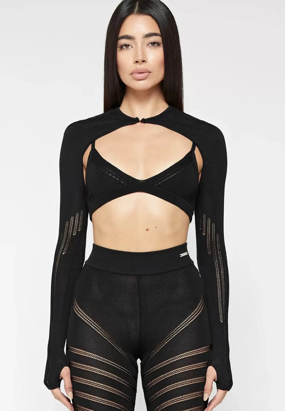 Manière De Voir Knitted Sleeve Overlay With Bralette>Woman Tops & T Shirts