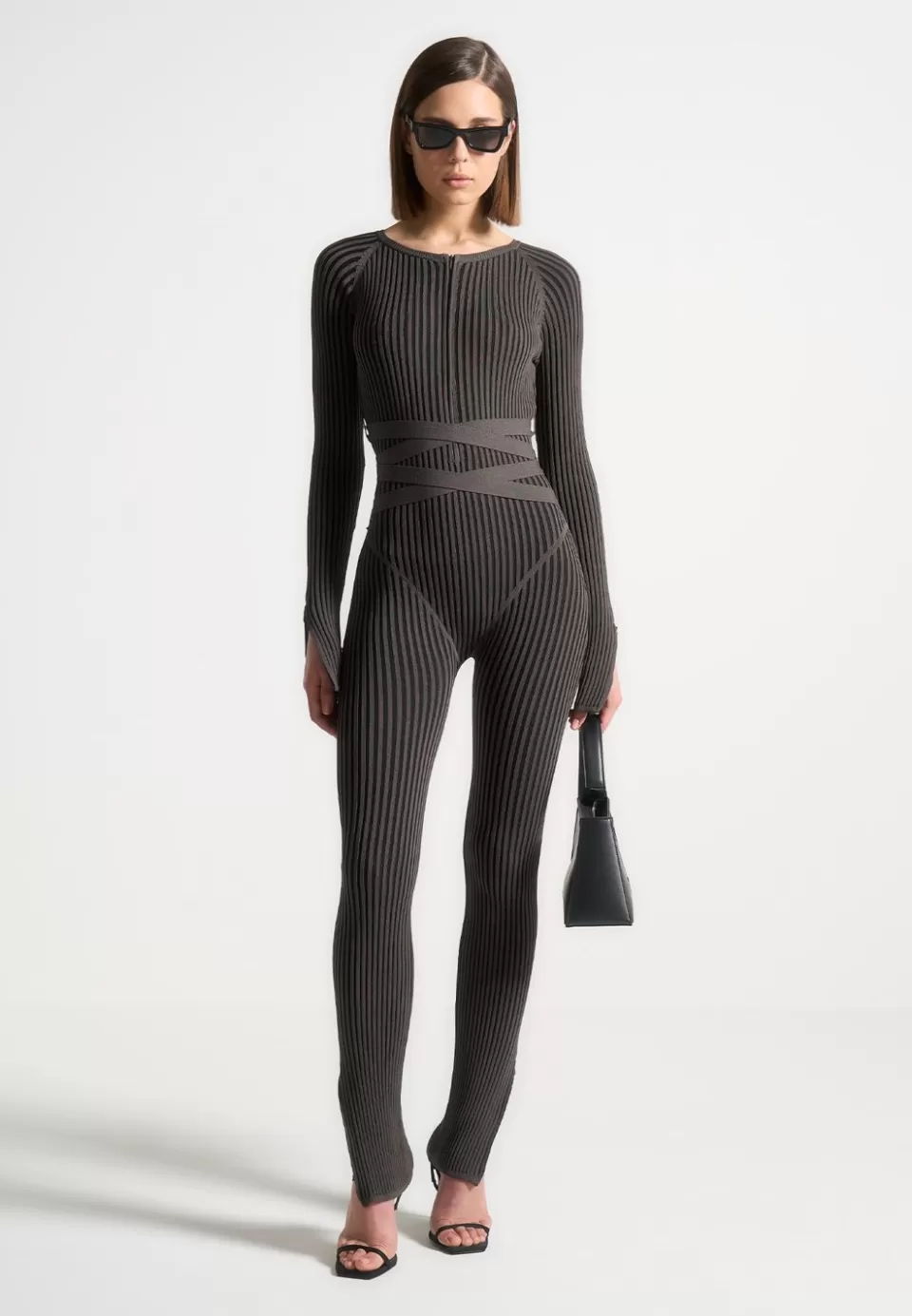 Manière De Voir Knitted Two Tone Jumpsuit With Belt>Woman Jumpsuits & Playsuits