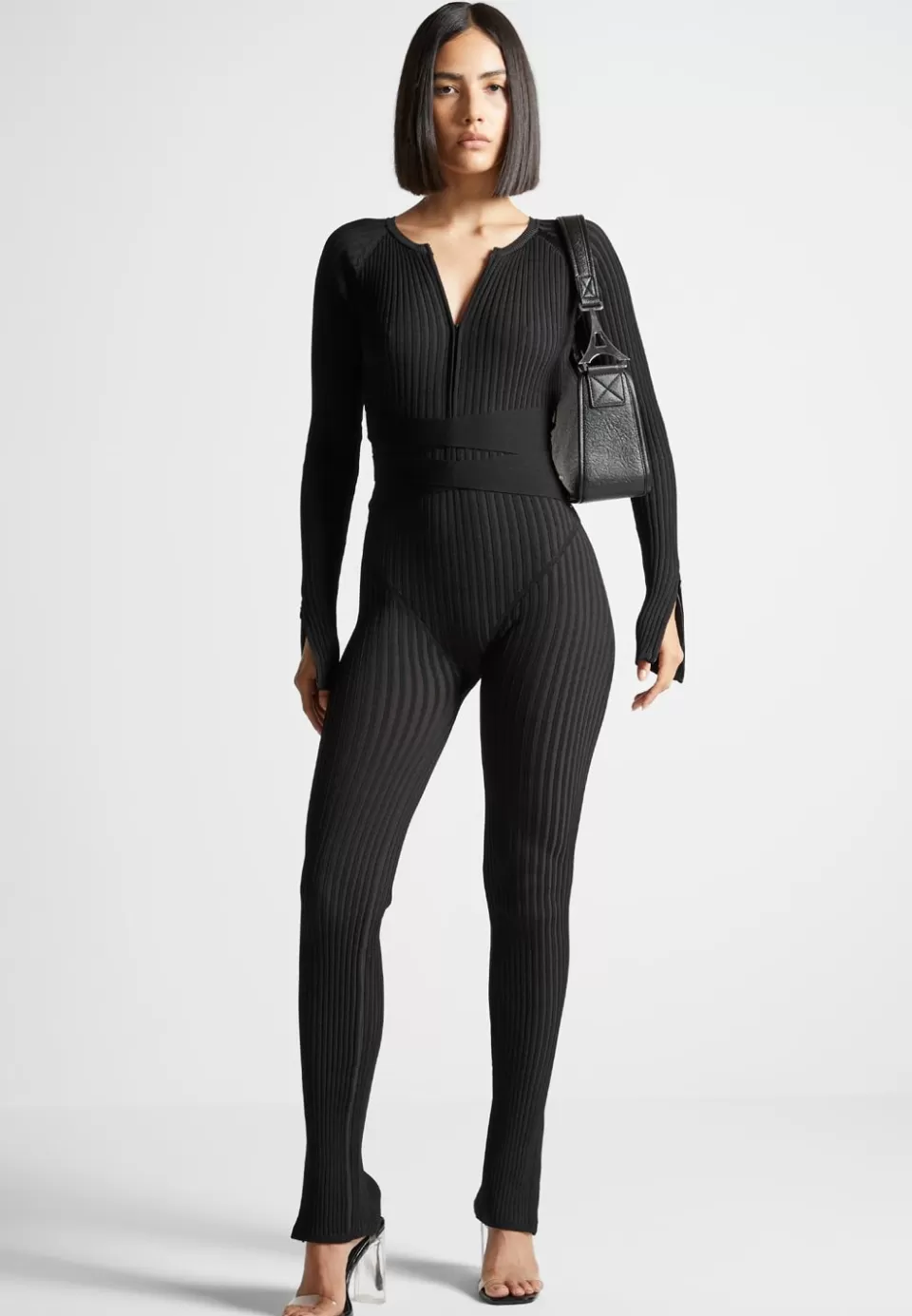 Manière De Voir Knitted Two Tone Jumpsuit With Belt>Woman Jumpsuits & Playsuits