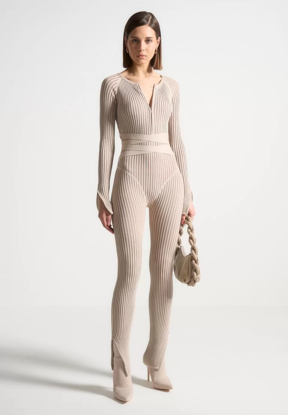 Manière De Voir Knitted Two Tone Jumpsuit With Belt>Woman Jumpsuits & Playsuits