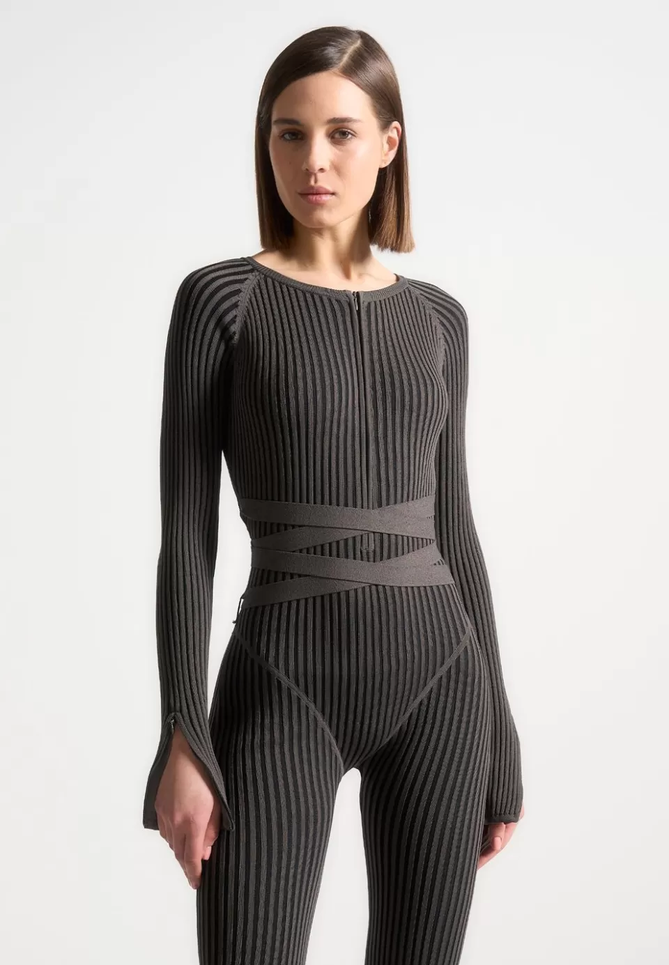 Manière De Voir Knitted Two Tone Jumpsuit With Belt>Woman Jumpsuits & Playsuits