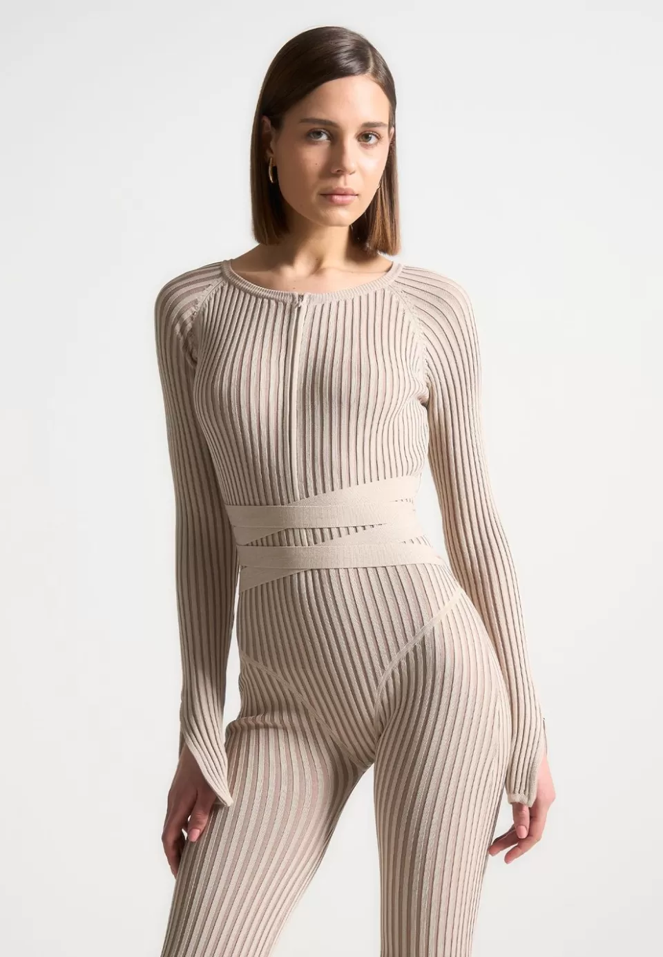 Manière De Voir Knitted Two Tone Jumpsuit With Belt>Woman Jumpsuits & Playsuits
