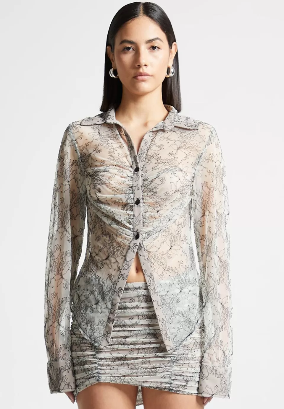 Manière De Voir Lace Mesh Contour Shirt>Woman Shirts