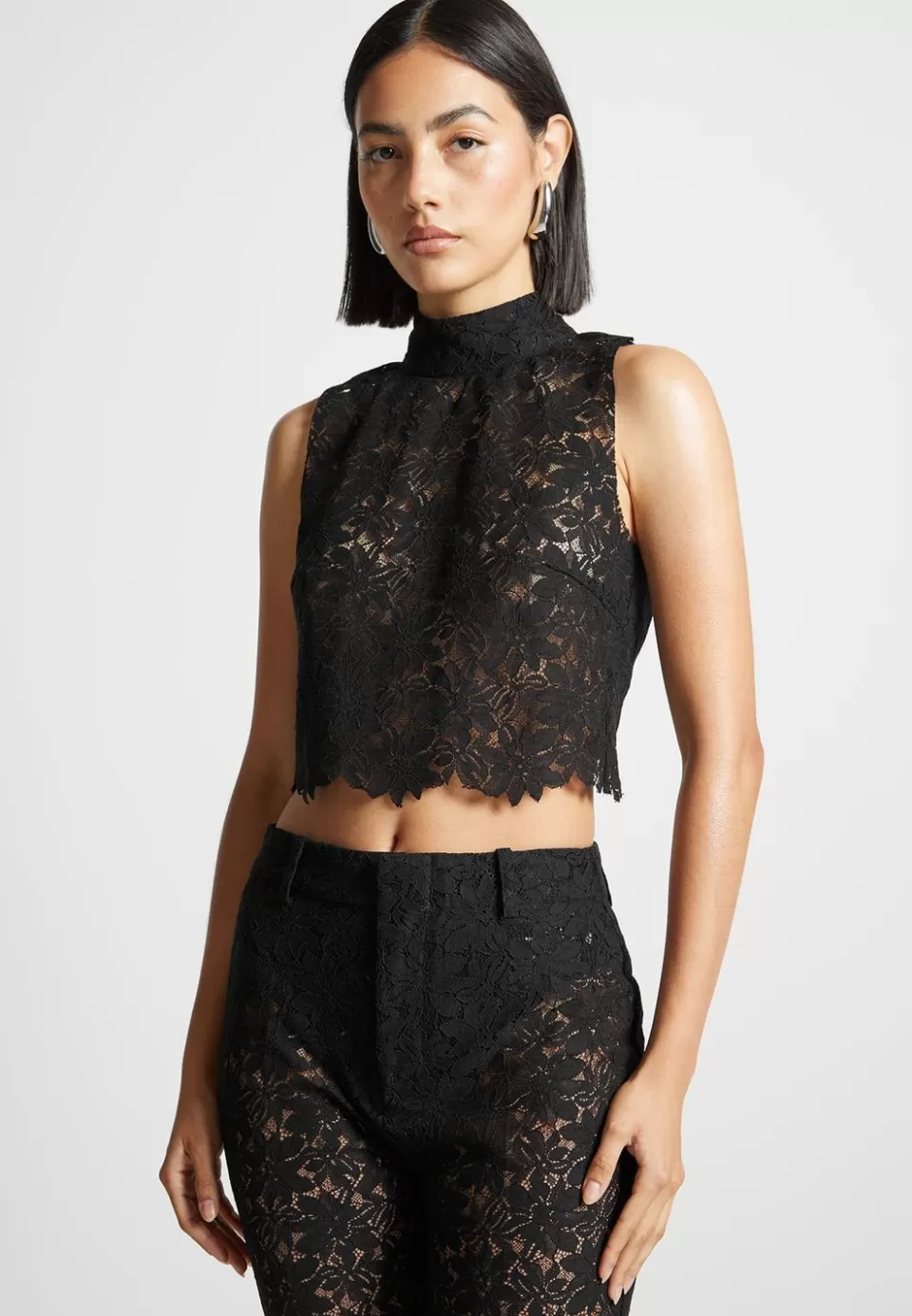 Manière De Voir Lace Open Back Top>Woman Tops & T Shirts