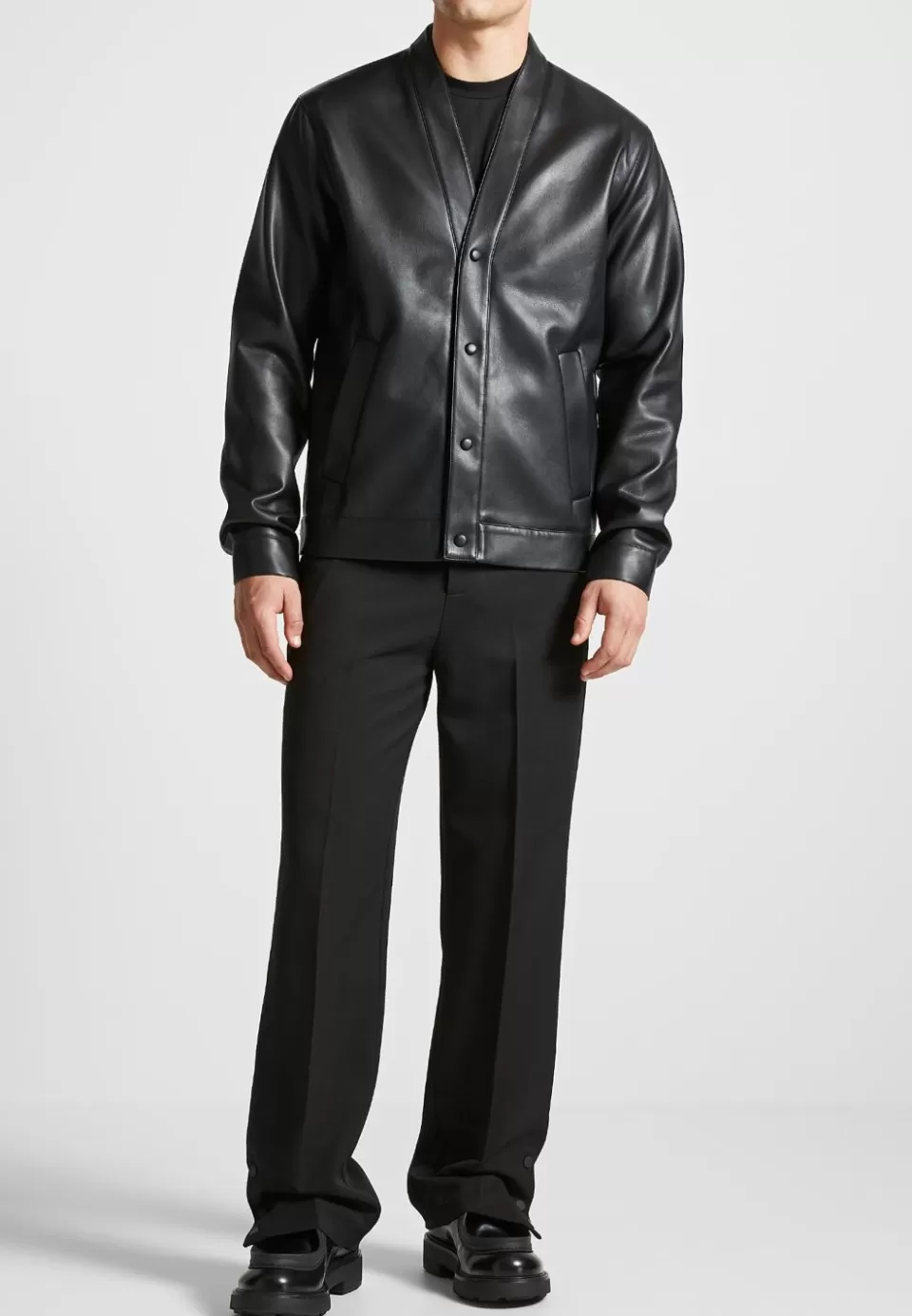 Manière De Voir Leather Cardigan>Man Jackets