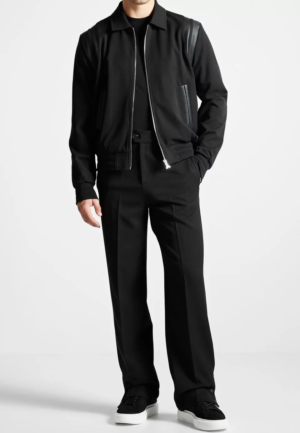 Manière De Voir Leather Panelled Varsity Jacket>Man Jackets
