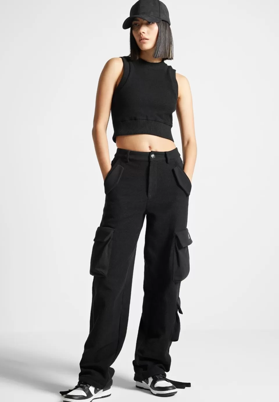 Manière De Voir Loopback Racer Crop Top>Woman Tracksuits