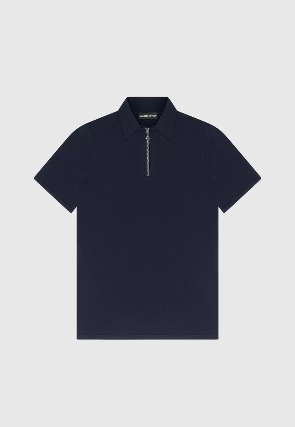 Manière De Voir Luxe Polo Top With Zip>Man Polo Tops