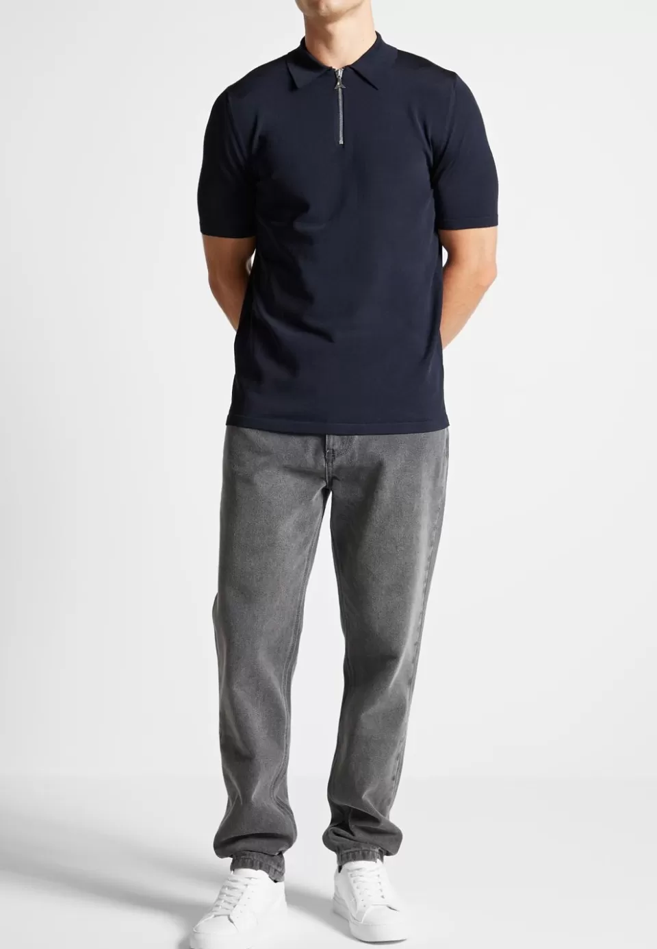 Manière De Voir Luxe Polo Top With Zip>Man Polo Tops