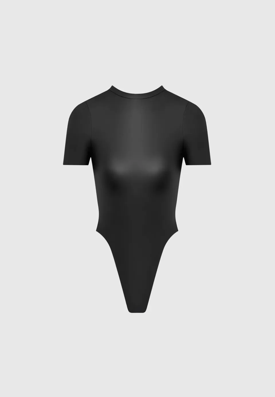 Manière De Voir Matte Vegan Leather Tee Bodysuit>Woman Bodysuits