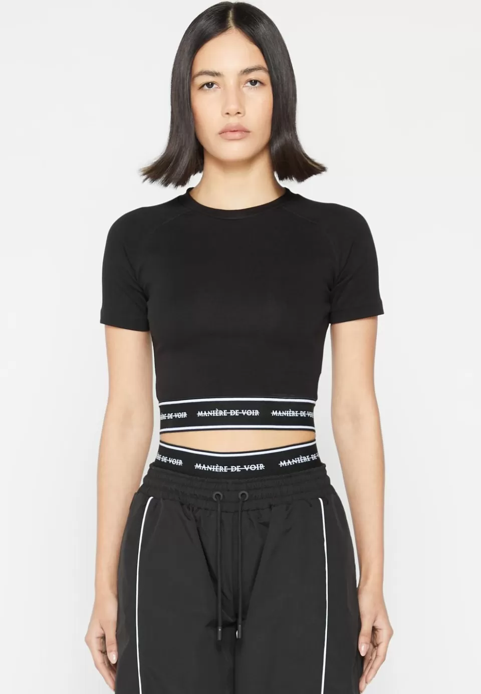 Manière De Voir Mdv Banded Crop T Shirt>Woman Matching Sets