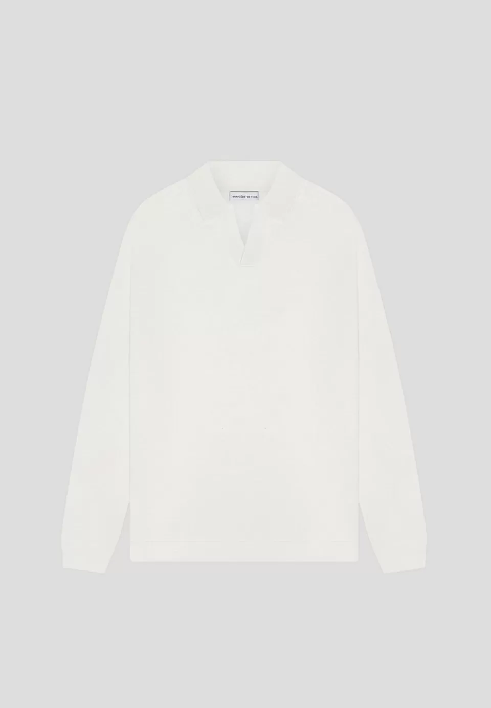 Manière De Voir Merino Wool Long Sleeve Revere Polo Shirt>Man Polo Tops