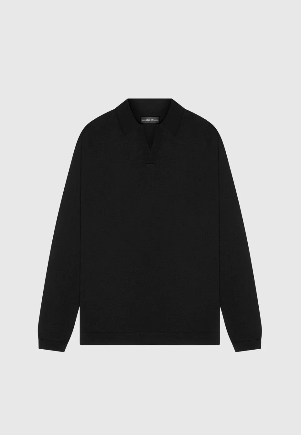 Manière De Voir Merino Wool Long Sleeve Revere Polo Shirt>Man Polo Tops