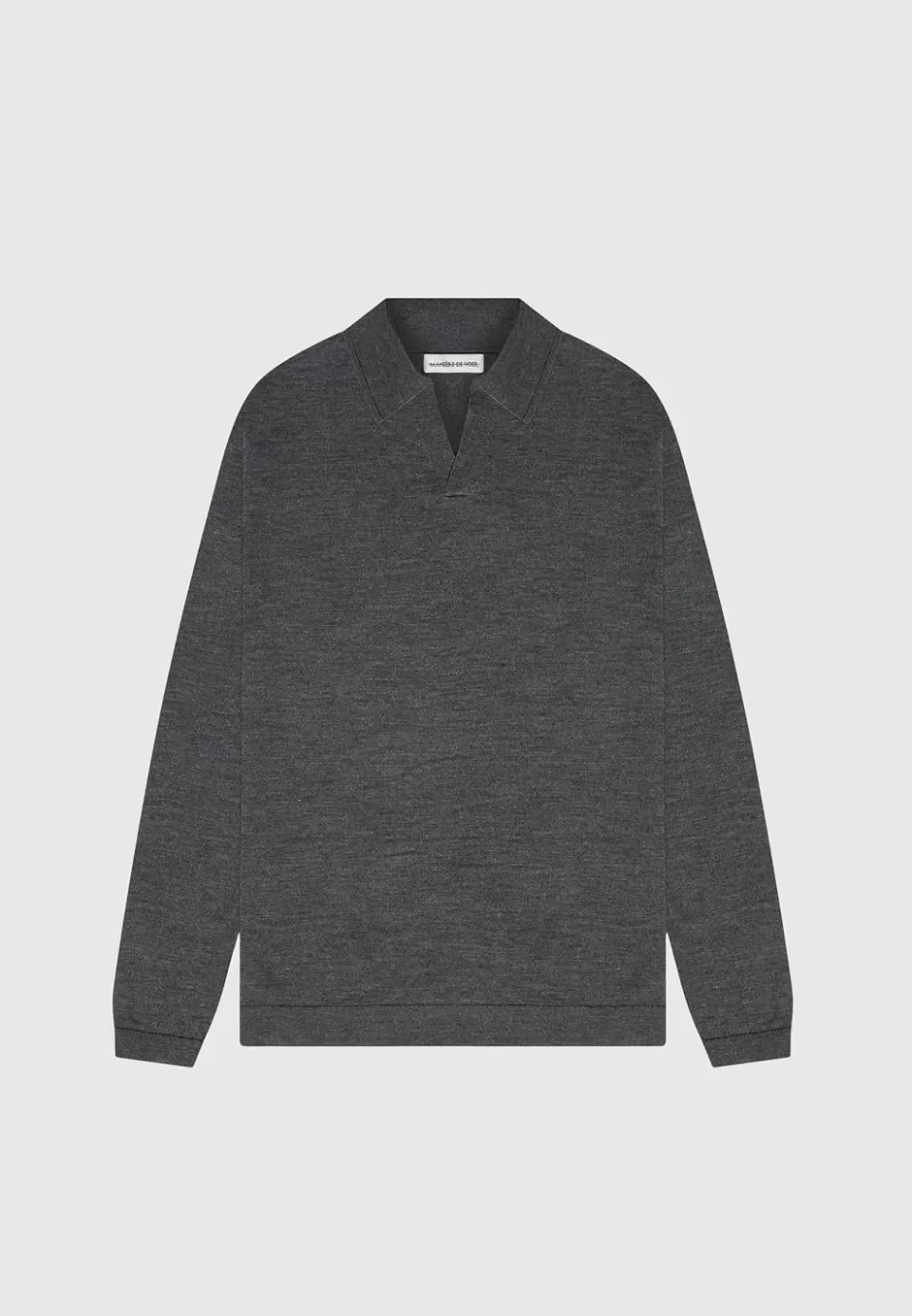 Manière De Voir Merino Wool Long Sleeve Revere Polo Shirt>Man Polo Tops