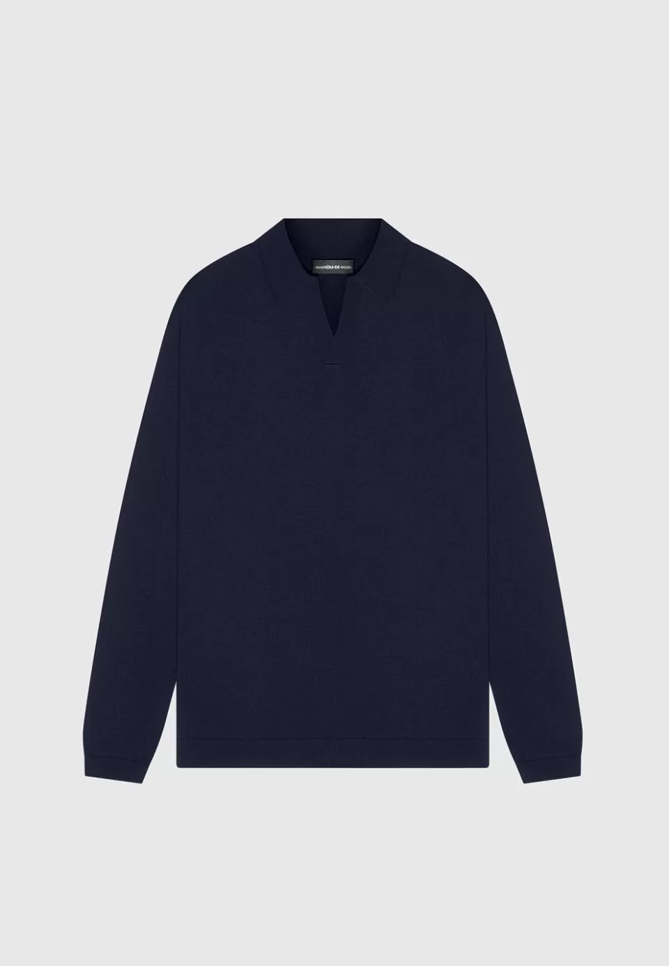 Manière De Voir Merino Wool Long Sleeve Revere Polo Shirt>Man Polo Tops