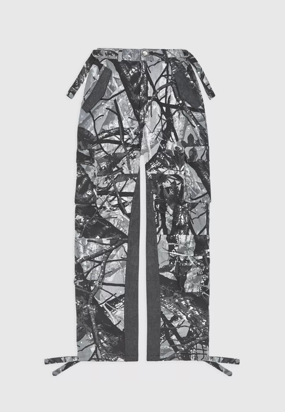 Manière De Voir Mid Rise Camo And Denim Cargo Pants>Woman Cargo Pants & Joggers
