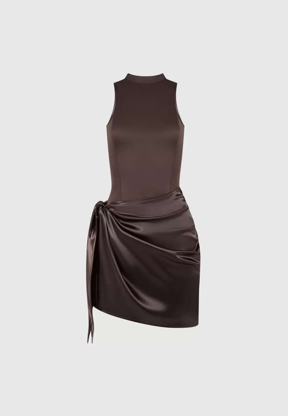 Manière De Voir Neoprene & Satin Wrap Bodycon Dress>Woman Dresses