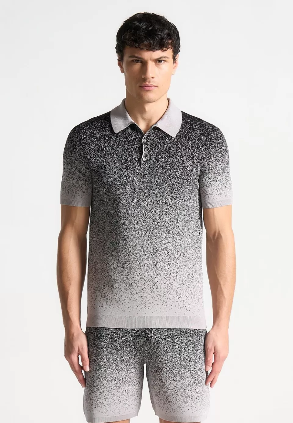 Manière De Voir Ombre Knit Polo Top>Man Knitwear