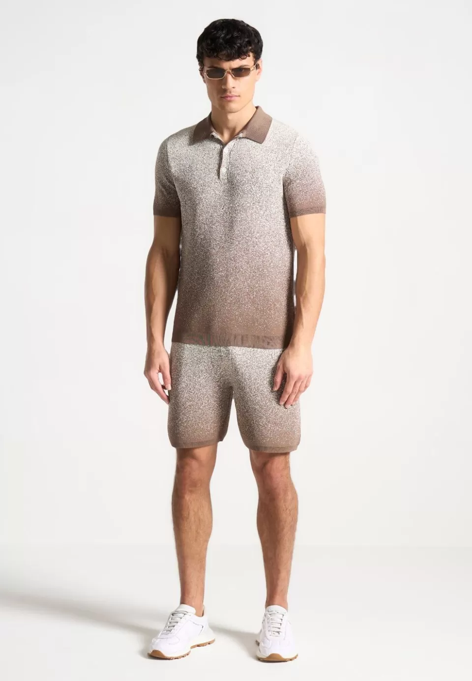 Manière De Voir Ombre Knit Shorts - Taupe/White>Man Knitwear
