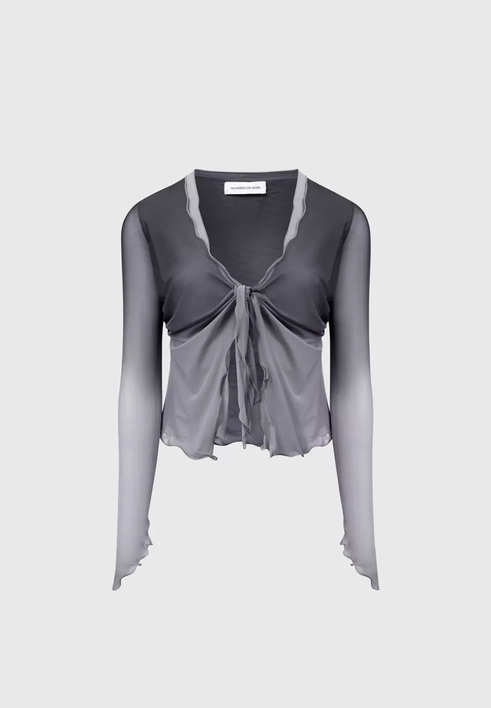 Manière De Voir Ombre Mesh Tie Detail Top>Woman Tops & T Shirts