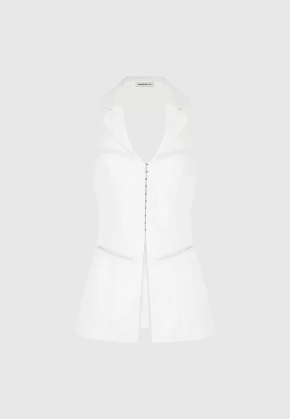 Manière De Voir Open Back Waistcoat With Vegan Leather>Woman Blazers & Waistcoats