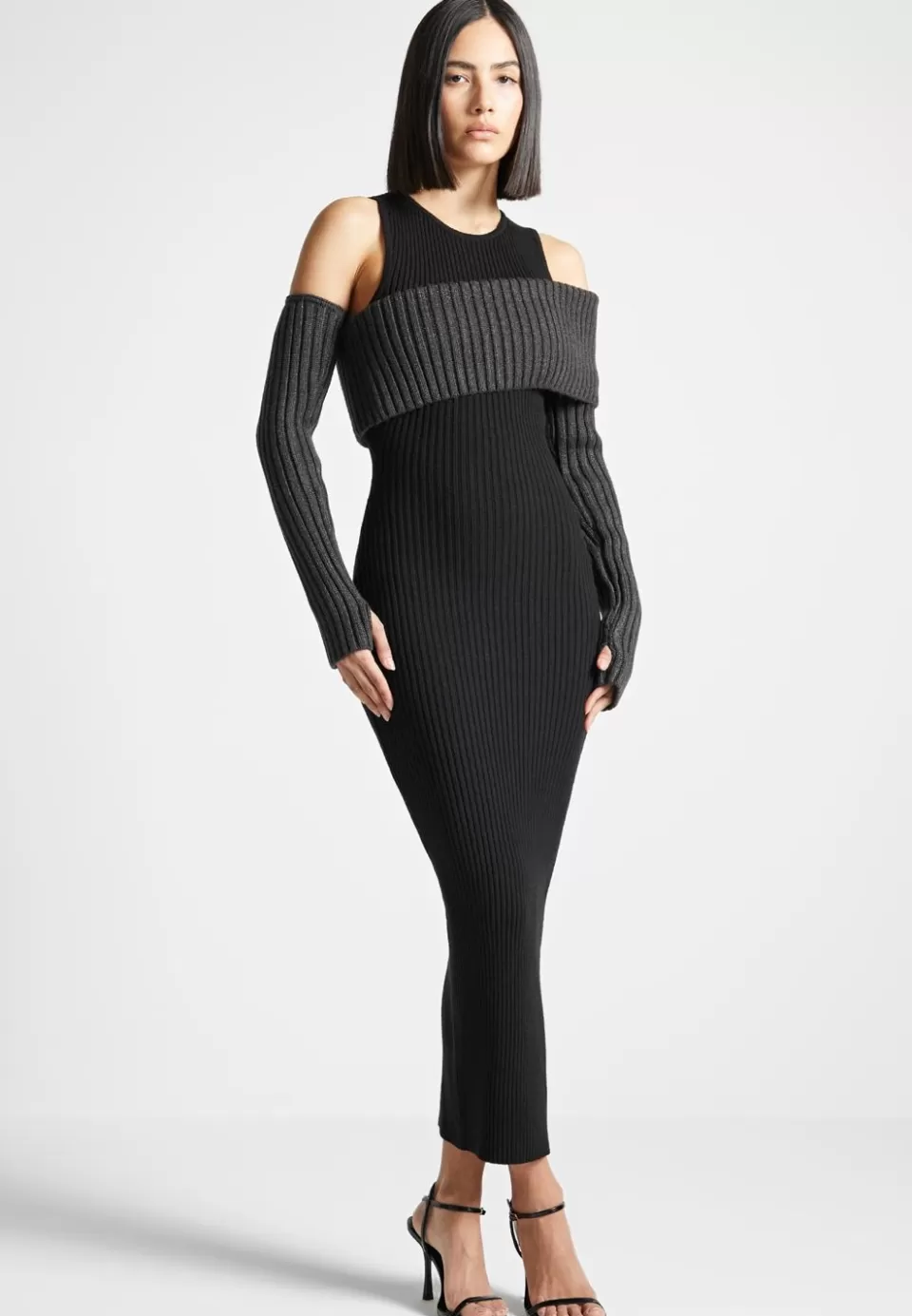 Manière De Voir Overlay Knitted Midaxi Dress>Woman Knitwear