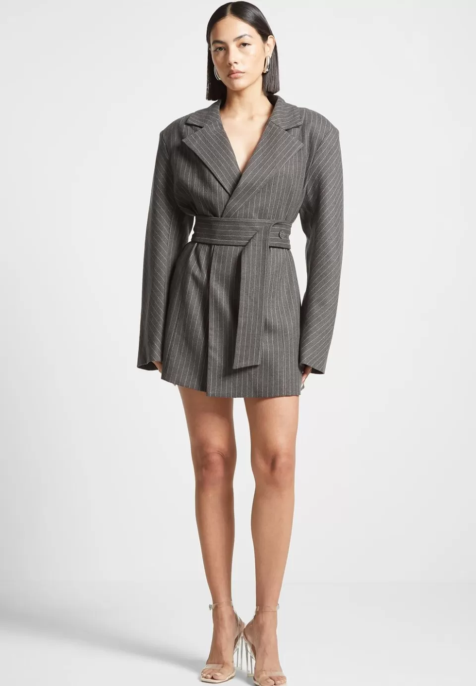 Manière De Voir Oversized Pinstripe Blazer Dress>Woman Dresses