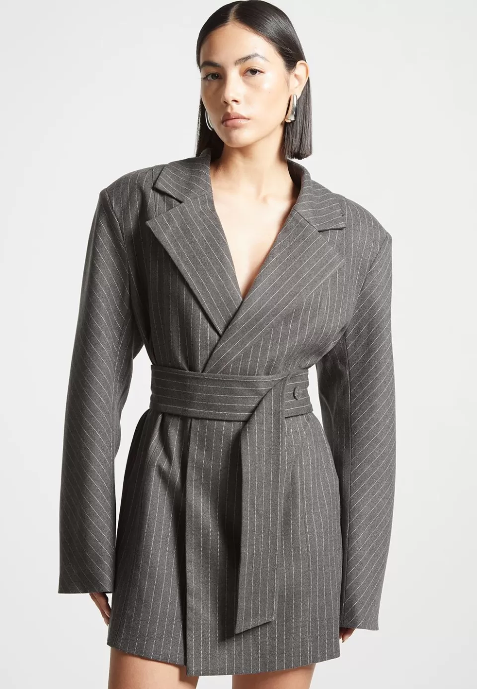 Manière De Voir Oversized Pinstripe Blazer Dress>Woman Dresses