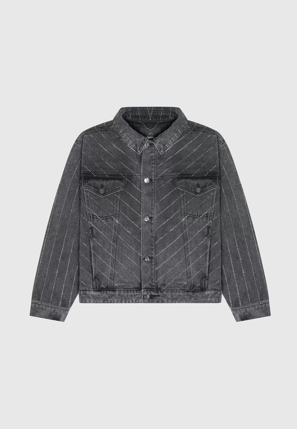 Manière De Voir Oversized Rhinestone Denim Jacket>Woman Jackets