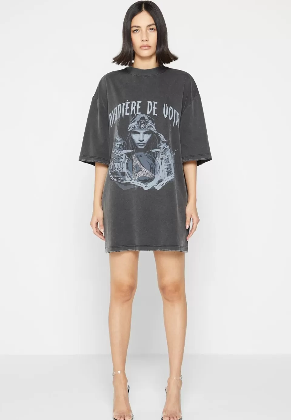 Manière De Voir Oversized Rhinestone T-Shirt Dress>Woman Dresses