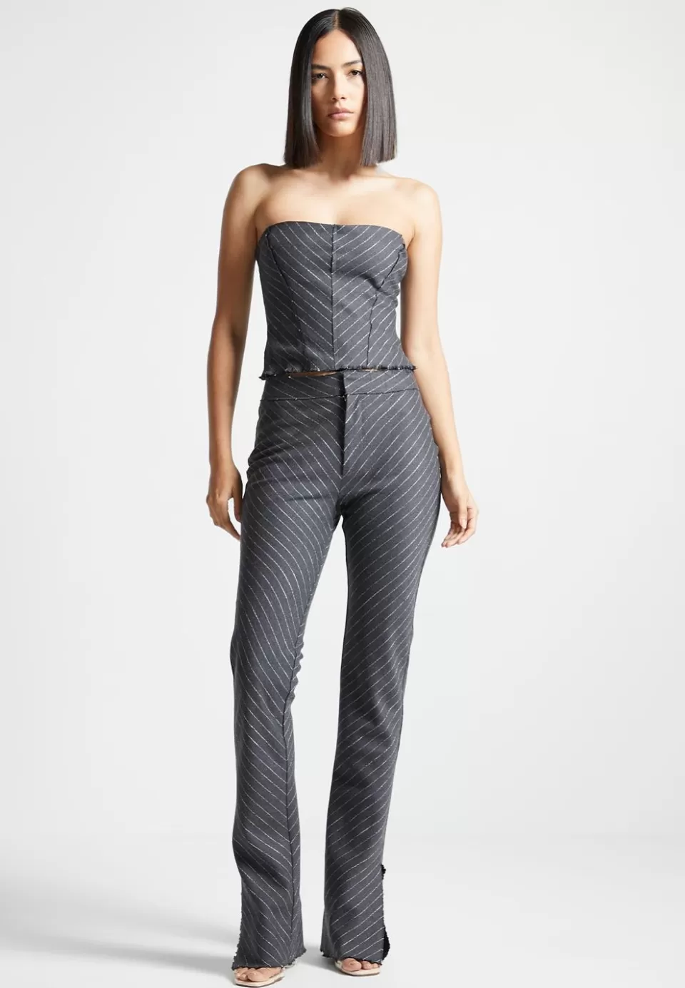 Manière De Voir Pinstripe Bandeau Corset Top>Woman Tops & T Shirts