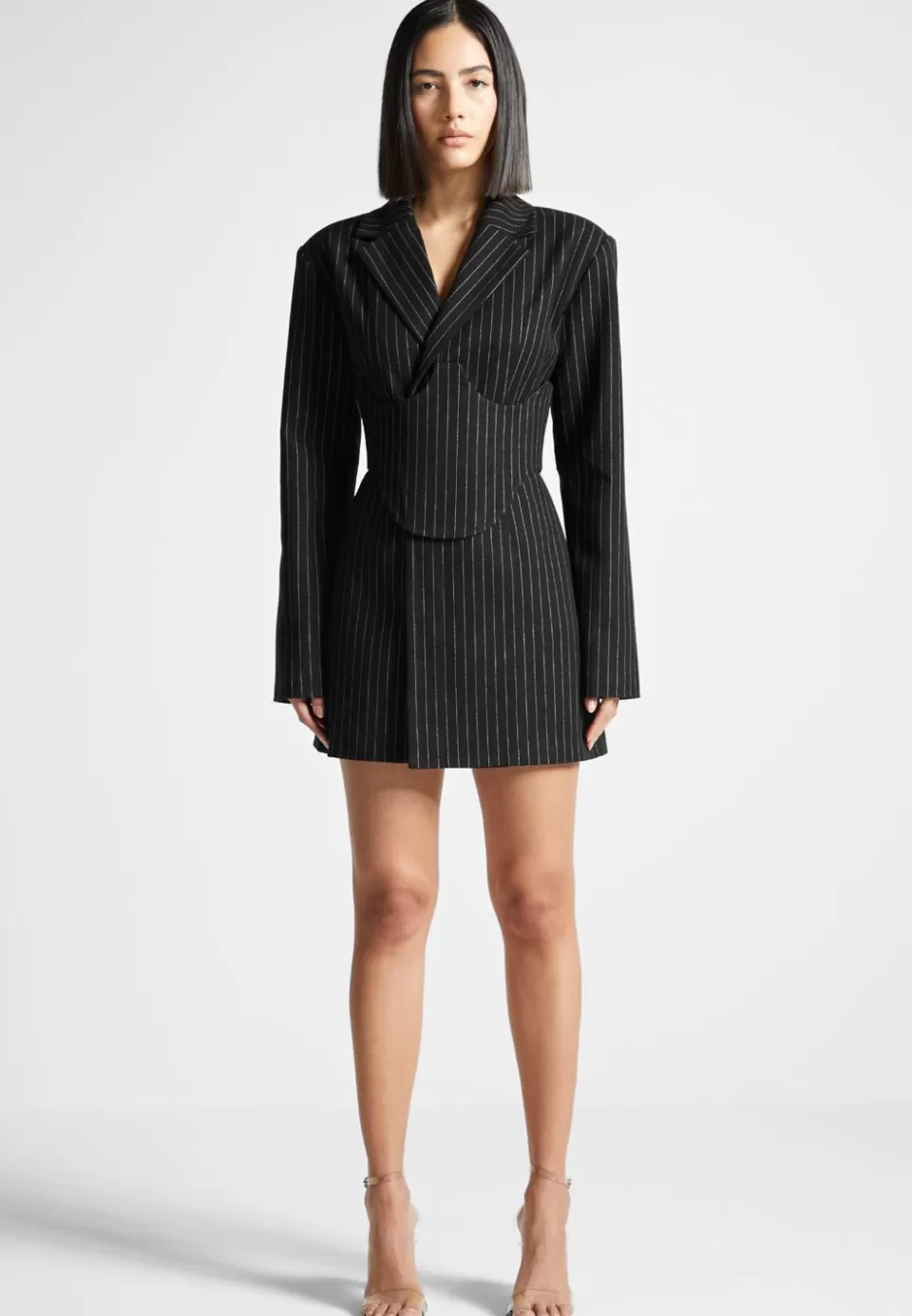 Manière De Voir Pinstripe Blazer Dress With Reversible Corset>Woman Dresses