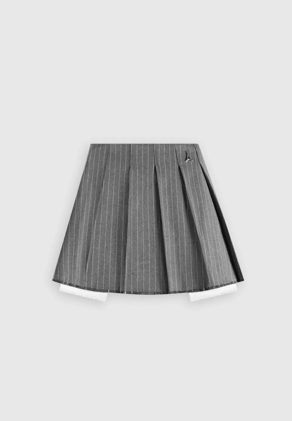 Manière De Voir Pinstripe Pleated Skort - Grey Pinstripe>Woman Skirts