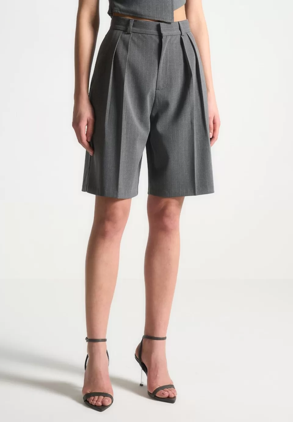 Manière De Voir Pinstripe Tailored City Shorts>Woman Shorts