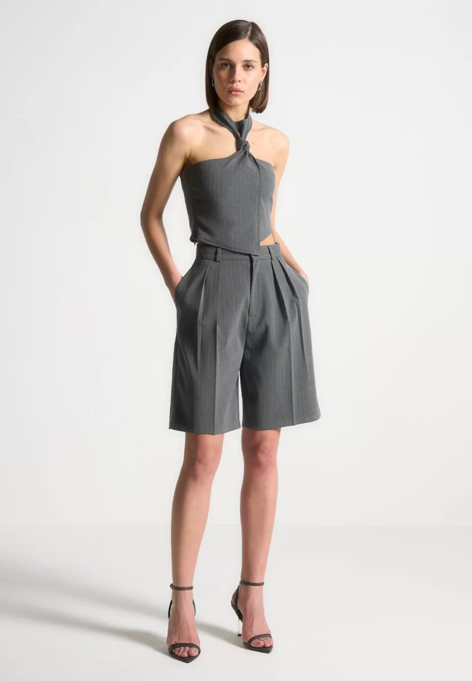Manière De Voir Pinstripe Tailored City Shorts>Woman Shorts