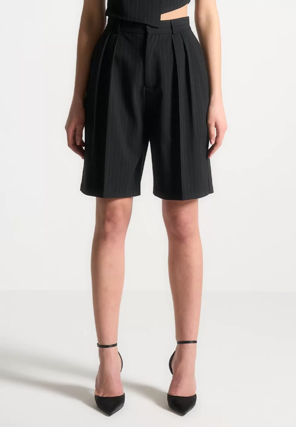 Manière De Voir Pinstripe Tailored City Shorts>Woman Shorts