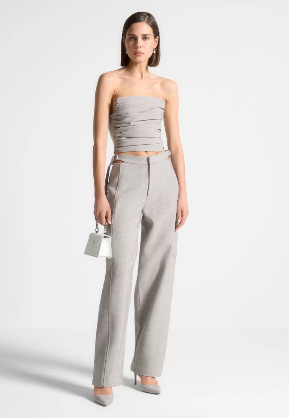Manière De Voir Pleated Bandeau Melange Corset Top>Woman Tops & T Shirts