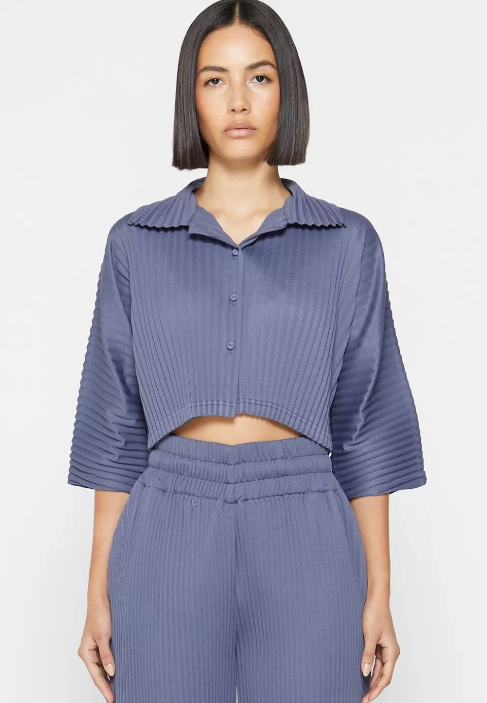 Manière De Voir Pleated Cropped Shirt>Woman Matching Sets