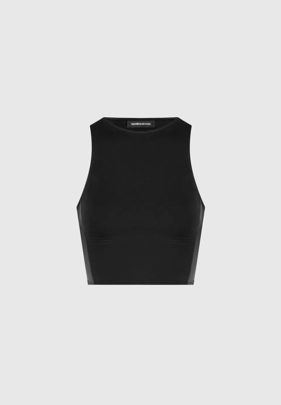 Manière De Voir Racer Crop Top With Satin Panels>Woman Tops & T Shirts