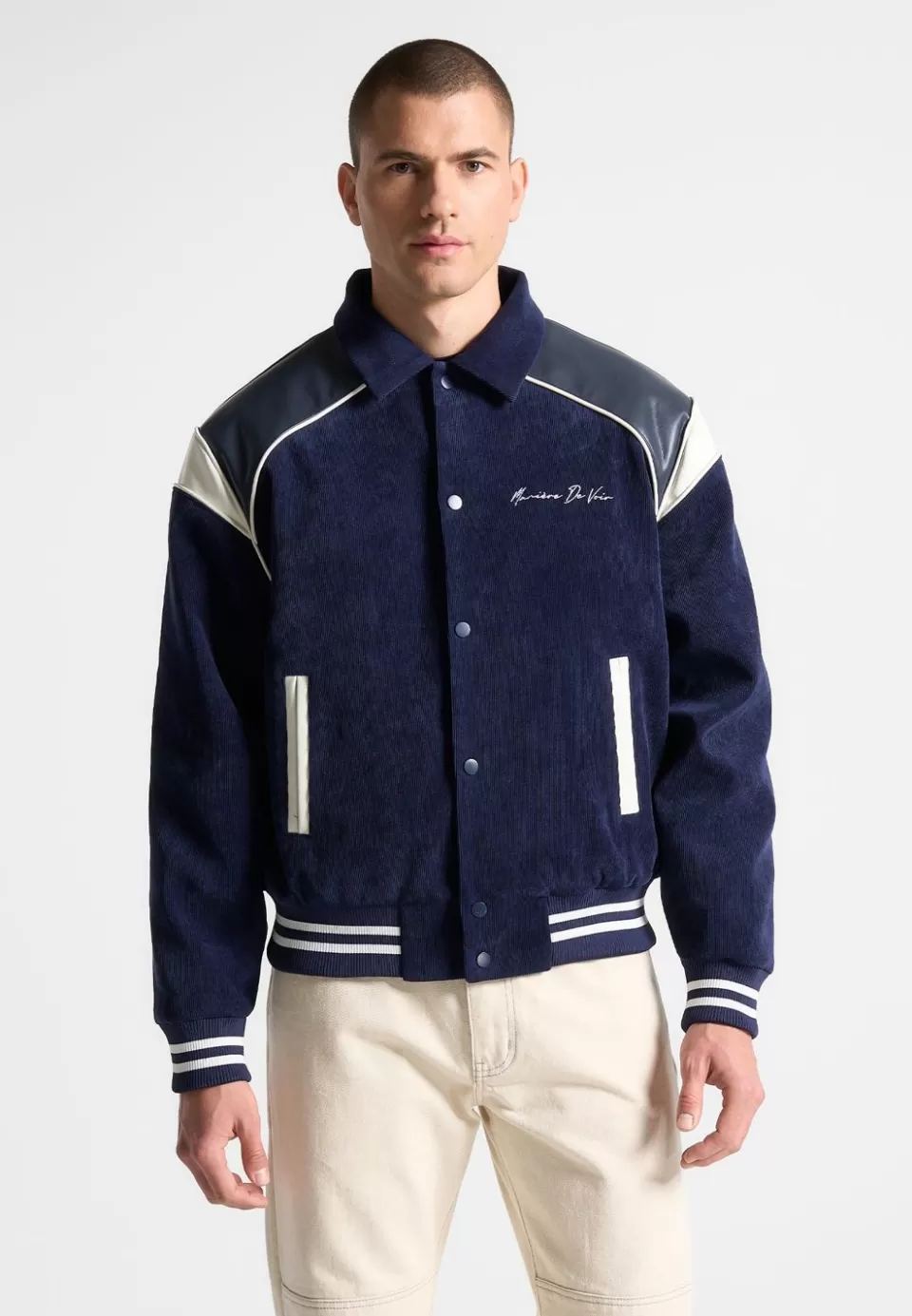 Manière De Voir Raglan Corduroy Eiffel Varsity Jacket>Man Jackets