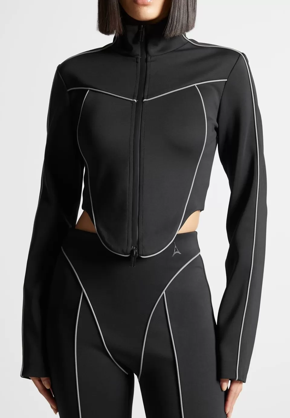 Manière De Voir Reflective Piped Long Sleeve Corset Jacket>Woman Matching Sets