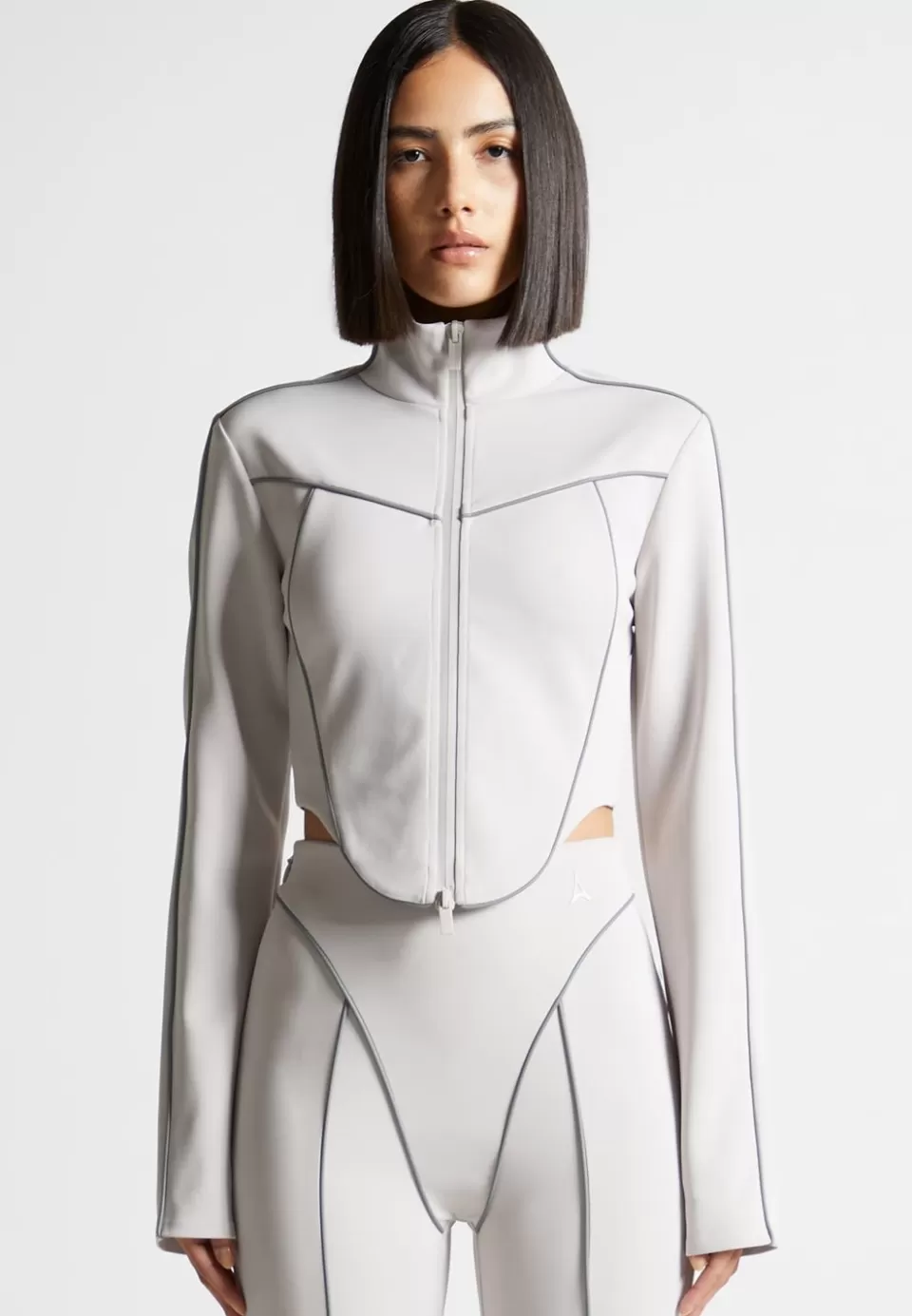 Manière De Voir Reflective Piped Long Sleeve Corset Jacket>Woman Matching Sets